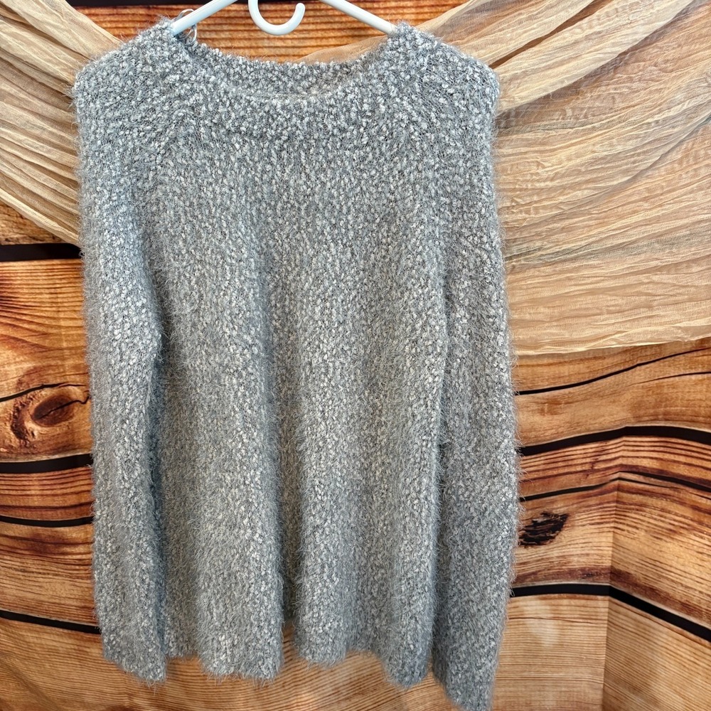 Lauren Conrad Womens Super Soft‎ Loose Knit Long Sleeve Gray Sweater Size XL